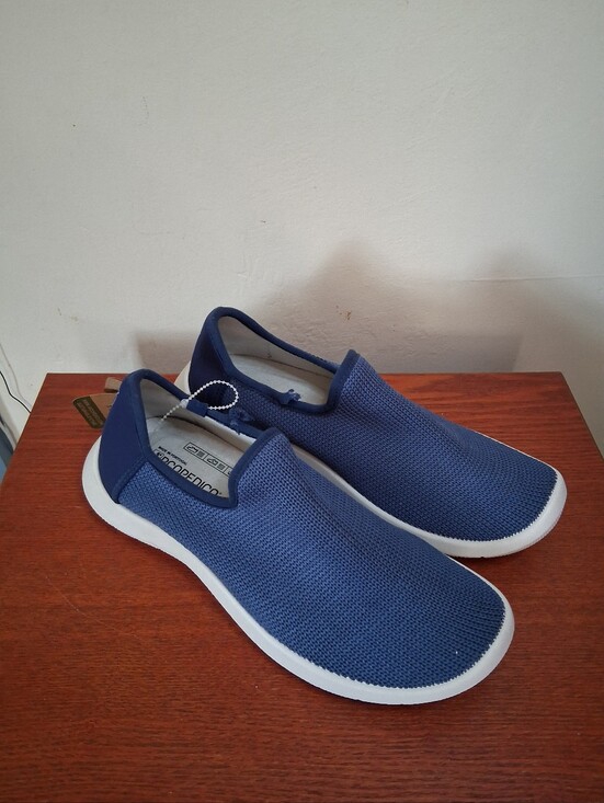 Arcopedico Shoes - Arcopedico Women's Gaia Slip-On Comfort Stretch Shoes Blue with White Sole EU 40